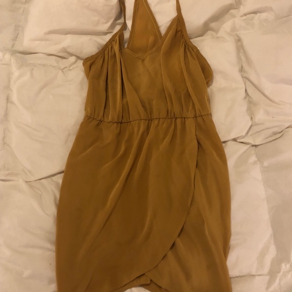 Urban Outfitters Dresses & Skirts - Silky Yellow Urban Outfitters V-Neck Dress